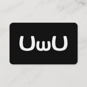 UwU Glad Animerad Ansikts Emoticon Visitkort