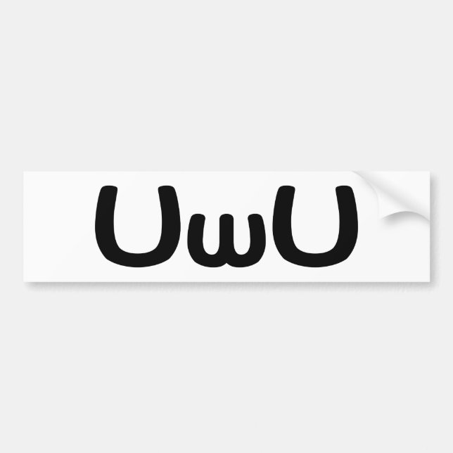 UwU Lycklig Anime Ansikte Emoticon Bildekal (Framsidan)