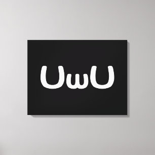 UwU Lycklig Anime Ansikte Emoticon Canvastryck