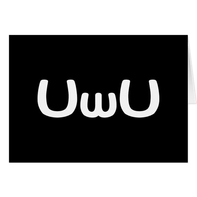 UwU Lycklig Anime Ansikte Emoticon Greeting Card Hälsningskort (Framsidan Horizontal)