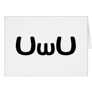 UwU Lycklig Anime Ansikte Emoticon Greeting Card Hälsningskort