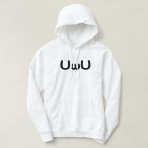 UwU Lycklig Anime Ansikte Emoticon Hoodie