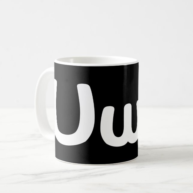 UwU Lycklig Anime Ansikte Emoticon Kaffemugg (Framsida vänster)