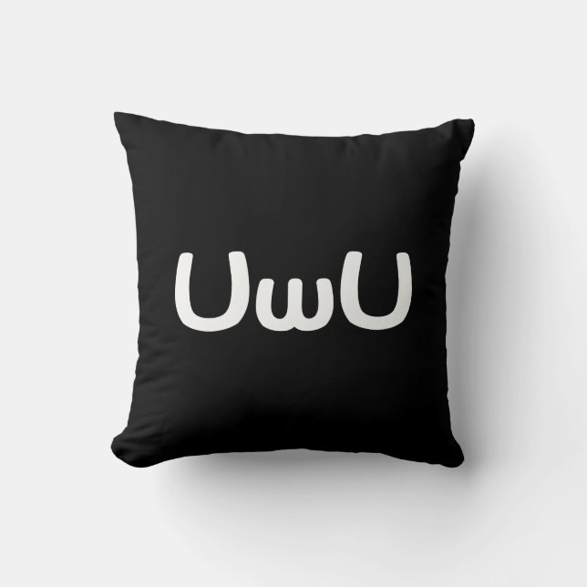UwU Lycklig Anime Ansikte Emoticon Kudde (Framsida)