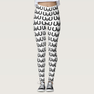 UwU Lycklig Anime Ansikte Emoticon Leggings