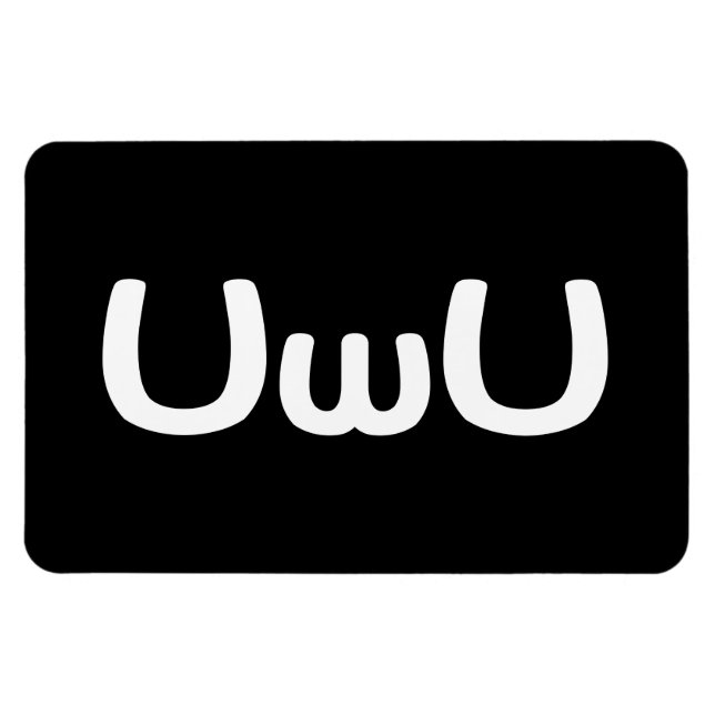 UwU Lycklig Anime Ansikte Emoticon Magnet (Horisontell)