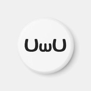 UwU Lycklig Anime Ansikte Emoticon Magnet