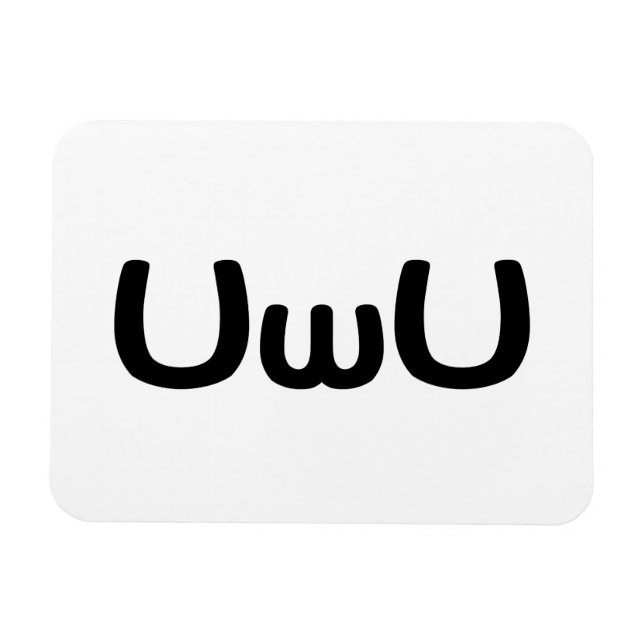 UwU Lycklig Anime Ansikte Emoticon Magnet (Horisontell)