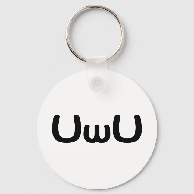 UwU Lycklig Anime Ansikte Emoticon Nyckelring (Framsida)
