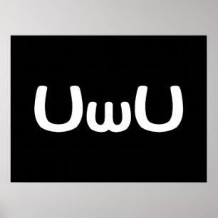 UwU Lycklig Anime Ansikte Emoticon Poster