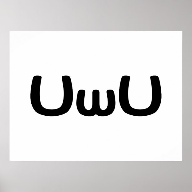 UwU Lycklig Anime Ansikte Emoticon Poster (Framsidan)