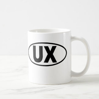 UX-användaren erfar muggen - svart oval logotyp Kaffemugg