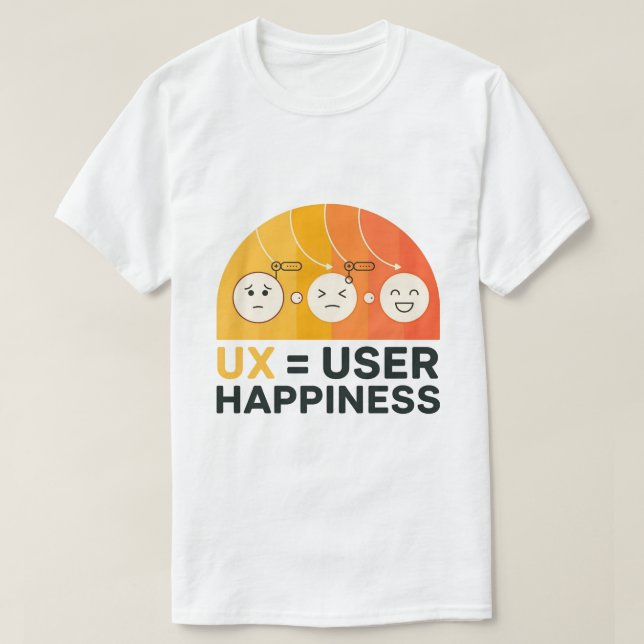 Ux är användarlycka, praktiskt UI/Ux-designerns T Shirt (Design framsida)