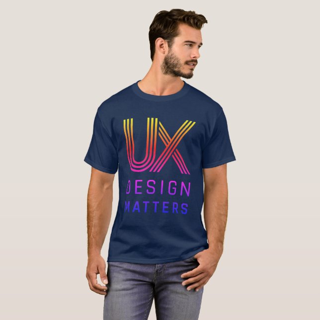 UX-designen betyder regnbågelogotypmanar T-tröja T-shirt (Hel framsida)