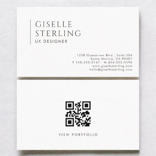 UX-designer Modern professionell QR-kod Visitkort