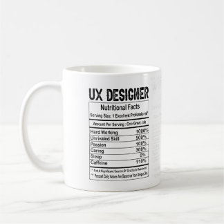 UX Designer Nutrition Facts 11 oz Coffee Mug Kaffemugg