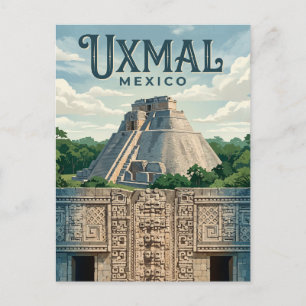 Uxmal arkeologiska område Mexiko Vykort