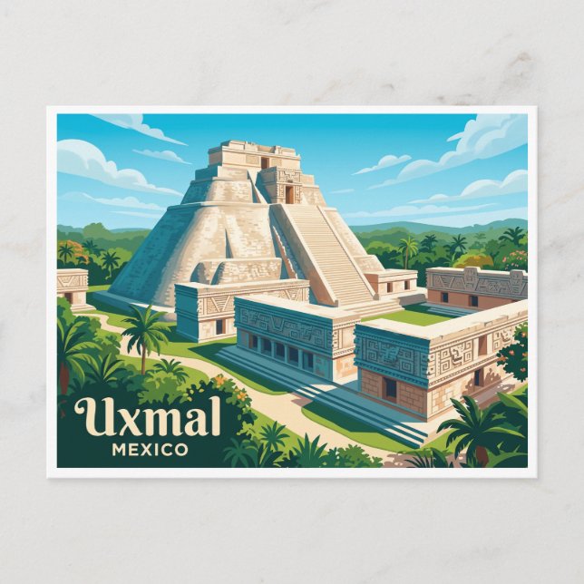 Uxmal Mérida Mexiko Vykort (Framsida)