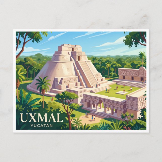 Uxmal Mérida Mexiko Vykort (Framsida)