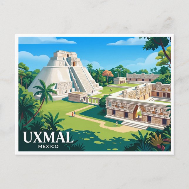 Uxmal Muna Mexiko Vykort (Framsida)