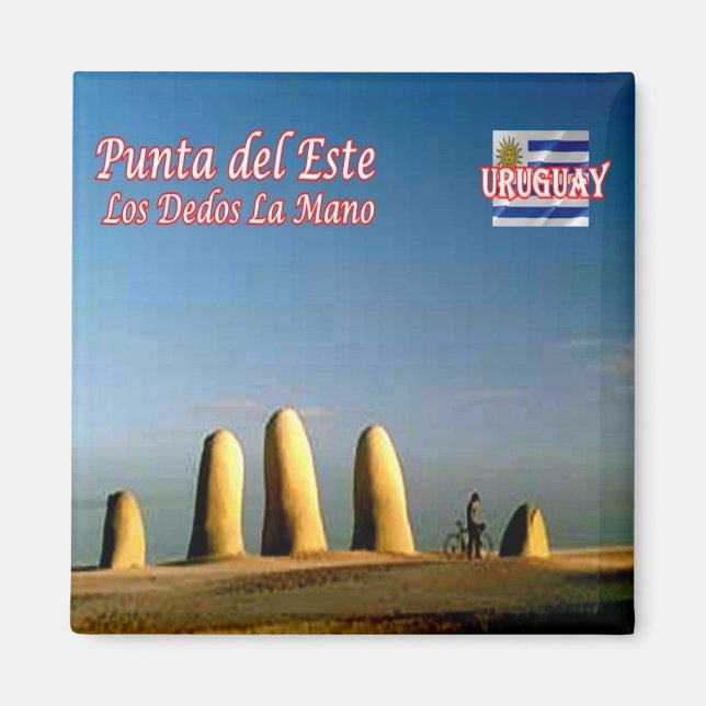 UY004 URUGUAY, Punta del Este Finger Hand,Fridge Magnet (Framsidan)