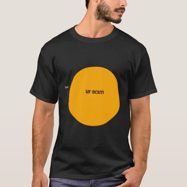Uy Scuti jämfört med Sol T Shirt (Framsida)
