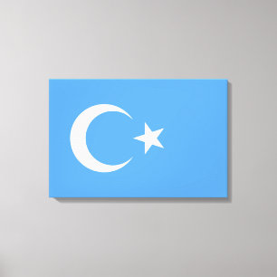 Uyghur Flagga Öster Turkistan (Uyghuristan) Canvastryck