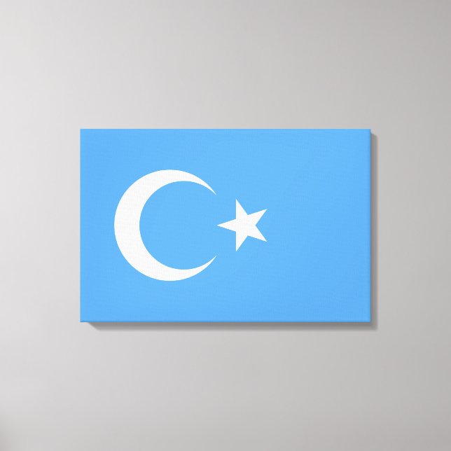 Uyghur Flagga Öster Turkistan (Uyghuristan) Canvastryck (Framsida)