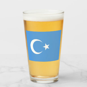 Uyghur Flagga Öster Turkistan (Uyghuristan) Glaskopp