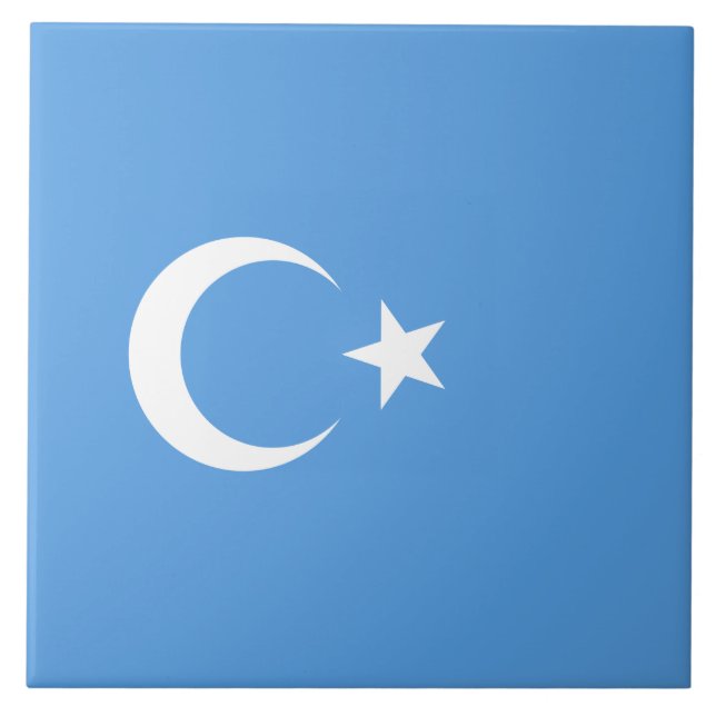 Uyghur Flagga Öster Turkistan (Uyghuristan) Kakelplatta (Framsidan)