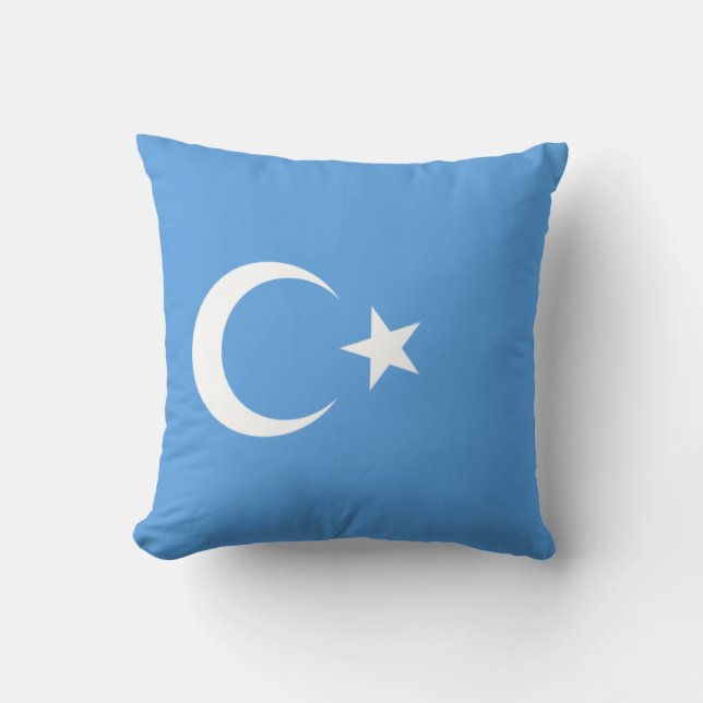 Uyghur Flagga Öster Turkistan (Uyghuristan) Kudde (Framsida)