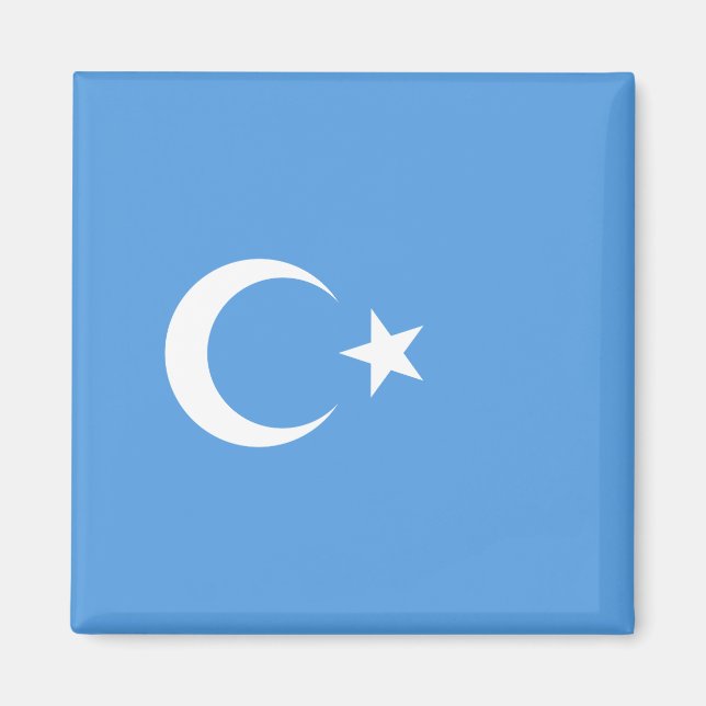 Uyghur Flagga Öster Turkistan (Uyghuristan) Magnet (Framsidan)