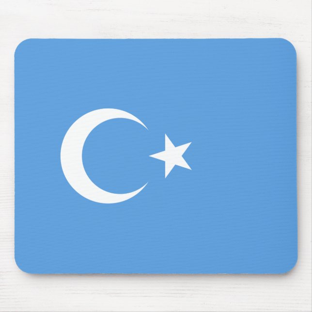 Uyghur Flagga Öster Turkistan (Uyghuristan) Musmatta (Framsidan)