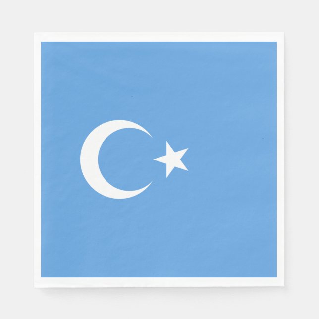 Uyghur Flagga Öster Turkistan (Uyghuristan) Pappersservett (Framsidan)