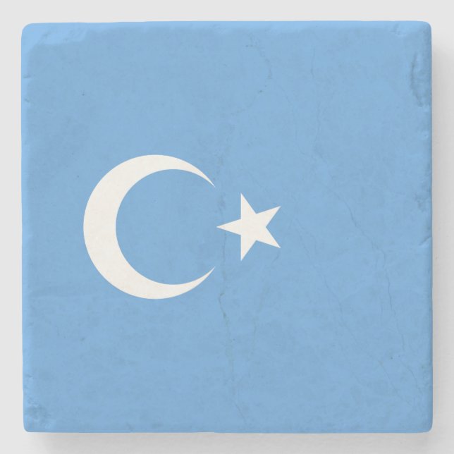 Uyghur Flagga Öster Turkistan (Uyghuristan) Stenunderlägg (Framsidan)
