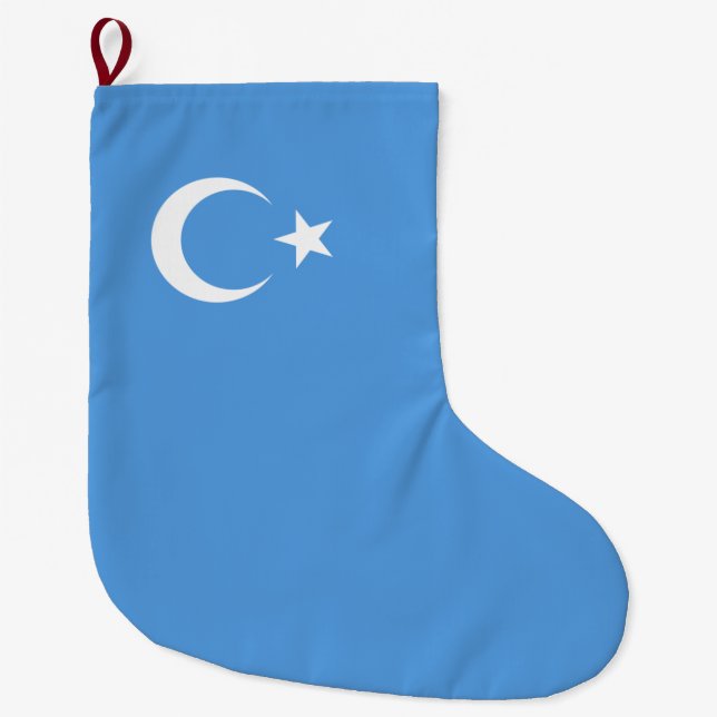 Uyghur Flagga Öster Turkistan (Uyghuristan) Stor Julstrumpa (Framsidan)