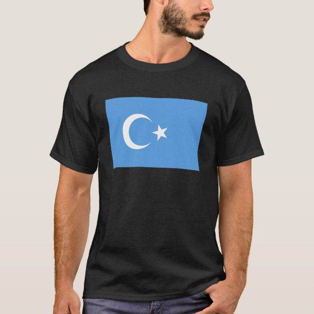 Uyghur Flagga T Shirt (Framsida)