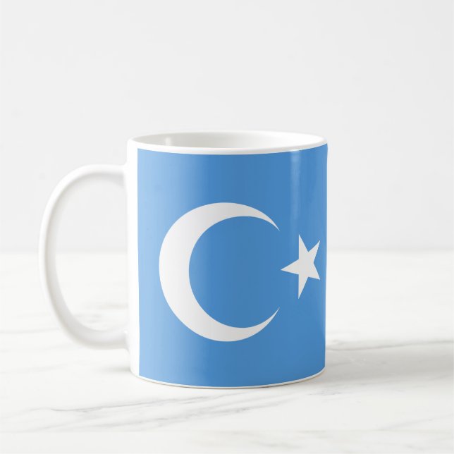 Uyghur/Öster Turkestan Flagga Kaffemugg (Vänster)