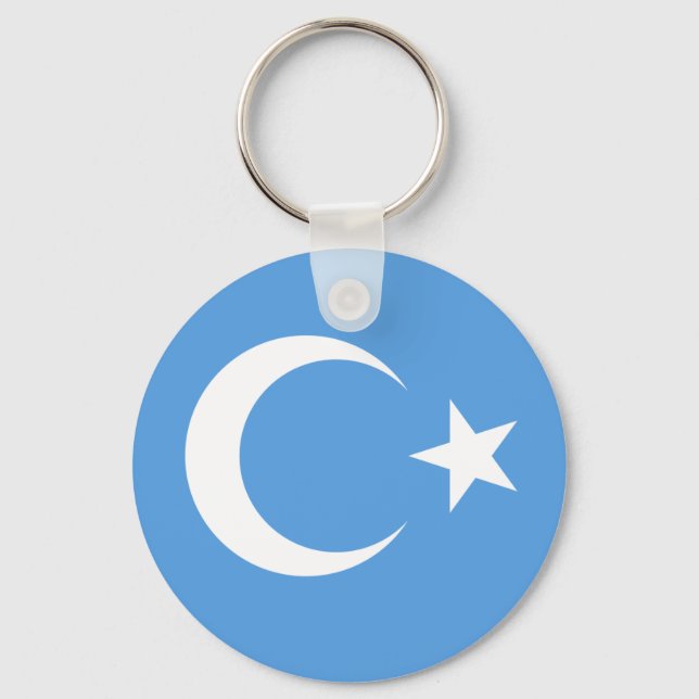 Uyghur/Öster Turkestan Flagga Nyckelring (Framsida)