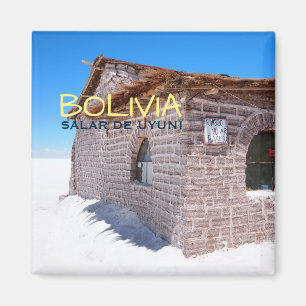 Uyuni salt hotell i Bolivia textmagnet Magnet