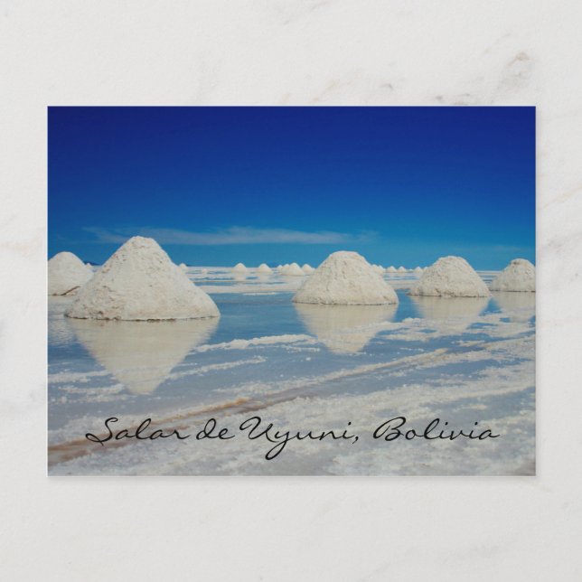 Uyuni-salt, rena pyramider vykort (Framsida)