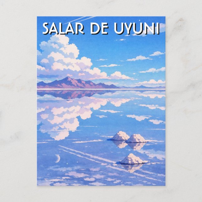 Uyuni saltflata Salar de Uyuni Vykort (Framsida)