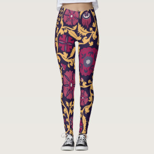 Uzbekiska blommigtens broderier, vintage mönster. leggings