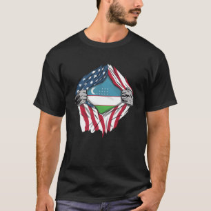 Uzbekiska Blood Inside Me Uzbekistan Flagga T Shirt