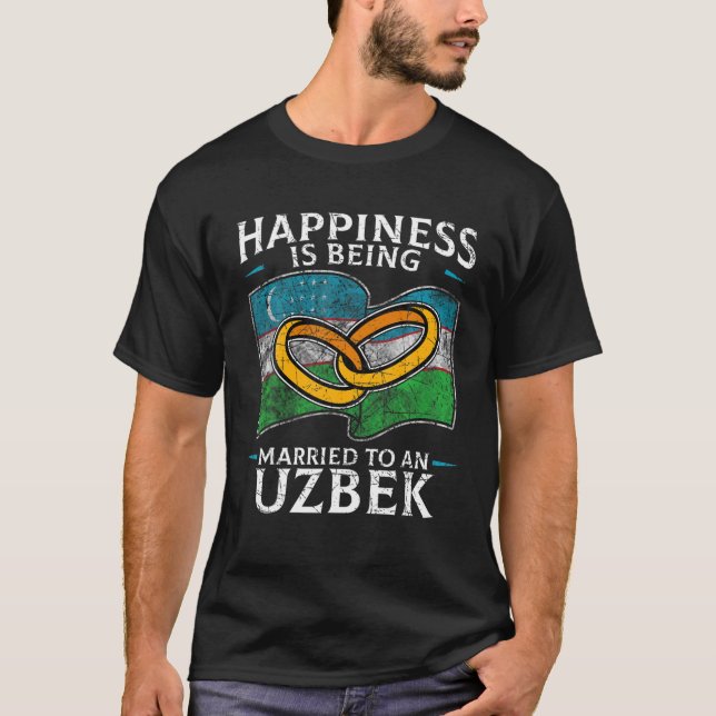 Uzbekiska Bröllop-republiken Uzbekistan Gift med r T Shirt (Framsida)