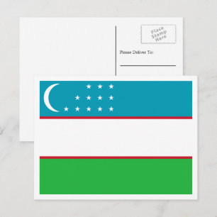 Uzbekiska Flagga, Flagga Uzbekistan Vykort
