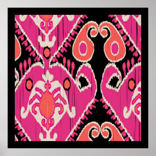 Uzbekiska Ikat Art Poster