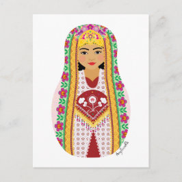 Uzbekiska Matryoshka Postcard Vykort