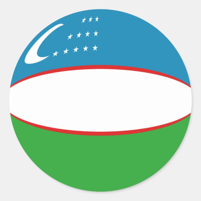 Uzbekistan Fisheye Flag Klistermärke (Framsida)