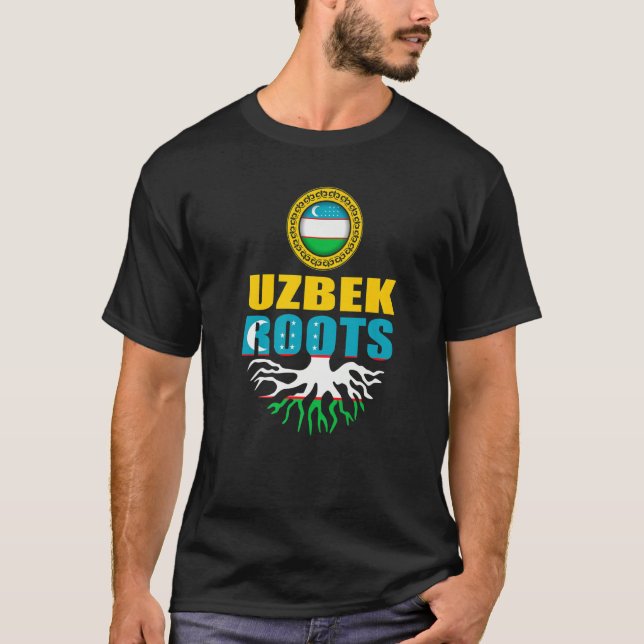 Uzbekistan Flag of Uzbekistan Uzbekistan Flag T Shirt (Framsida)